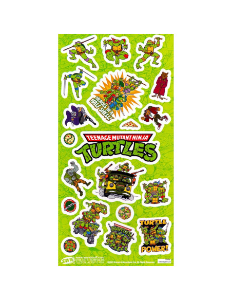 Paquete de Stickers TMNT para Niños - 12 Hojas 300 Stickers