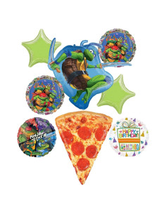 Globos de Fiesta TMNT Anagram - Paquete de 7 Globos