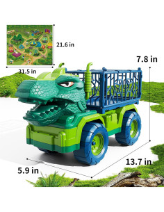 Camión de Dinosaurios TEMI con 8 Figuras y Alfombra 38x55cm 2