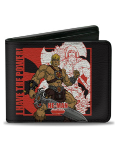 Billetera Bifold Buckle-Down He-Man y Skeletor Cuero Vegano