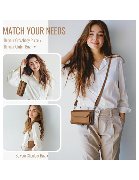 Funda de Cartera Strapurs para Samsung Galaxy S25 Plus - Marrón