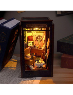 Kit de Rincón de Libros DIY Cjeuxnr con Luz LED 3D 2