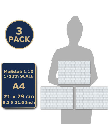 3 Hojas Azulejos Autoadhesivos TexturKontor 21x29.7cm