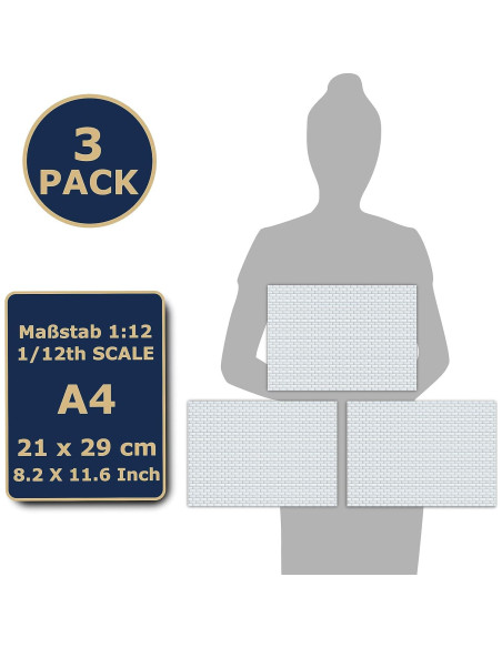 3 Hojas Azulejos Autoadhesivos TexturKontor 21x29.7cm