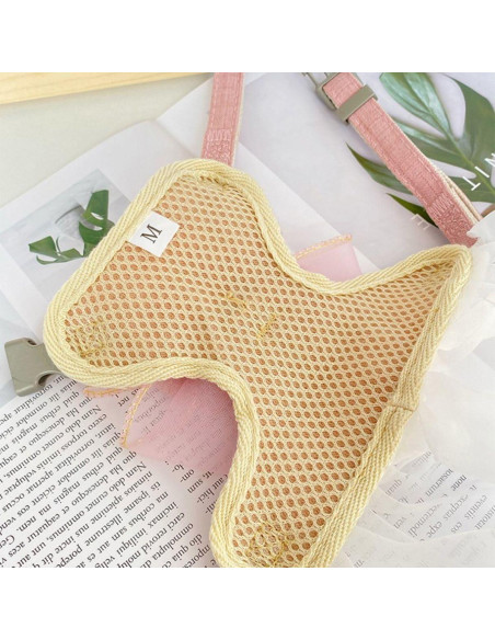 Arnés y Correa para Conejos Copfeu Rosa Malla Transpirable