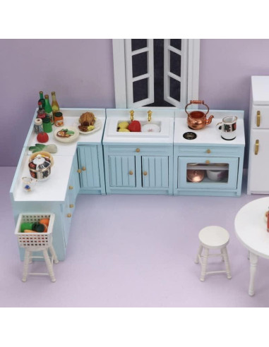 Set de 4 Accesorios de Cocina para Casa de Muñecas SXFSE