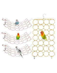 Red de Cuerda de Cáñamo para Aves BNOSDM - 4 Paquetes 36.5x63 cm