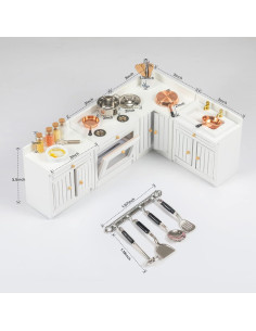 Conjunto de Muebles de Cocina Miniatura SAMCAMI 1:12 2