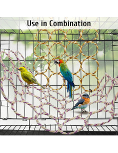 Red de Cuerda de Cáñamo para Aves BNOSDM - 4 Paquetes 36.5x63 cm 2