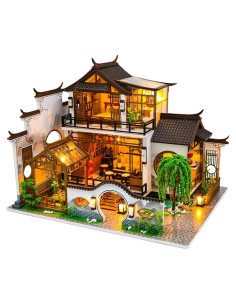 Casa de Muñecas Miniatura DIY Yuzhen con Muebles y LED