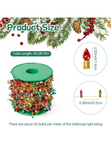 Cuerda de Luces Falsas para Casa de Muñecas Mudder 5m