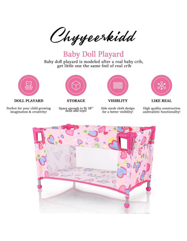 Cuna de Muñeca Chyyeerkidd Rosa 51,76x30,99x30,99 cm