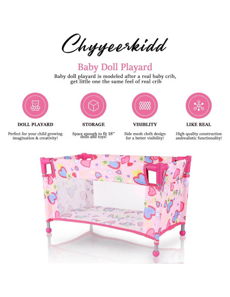Cuna de Muñeca Chyyeerkidd Rosa 51,76x30,99x30,99 cm