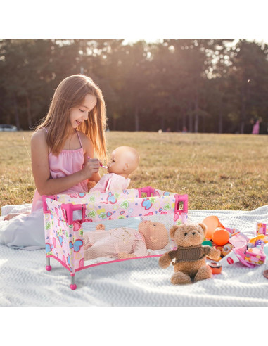 Cuna de Muñeca Chyyeerkidd Rosa 51,76x30,99x30,99 cm