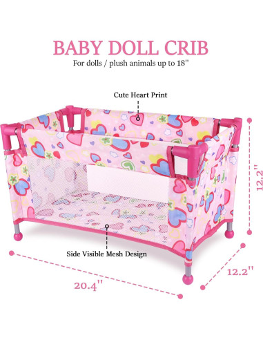 Cuna de Muñeca Chyyeerkidd Rosa 51,76x30,99x30,99 cm