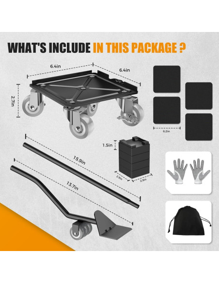 Carro de Muebles LOYAL TIGER 2000 kg con 5 Ruedas 360