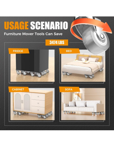 Carro de Muebles LOYAL TIGER 2000 kg con 5 Ruedas 360