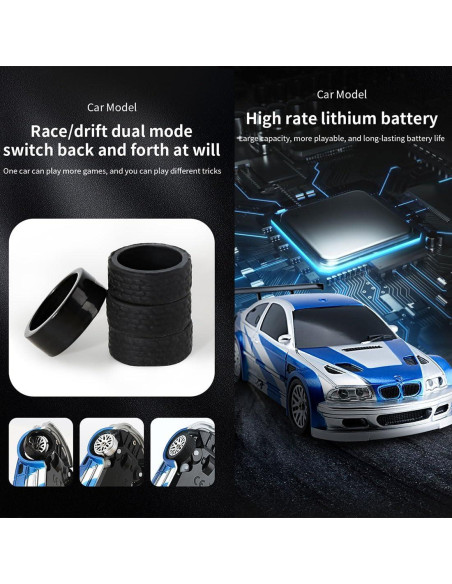 Coche Drift RC 1/43 Funnyndiy 15 KM/H 4WD RTR Luces