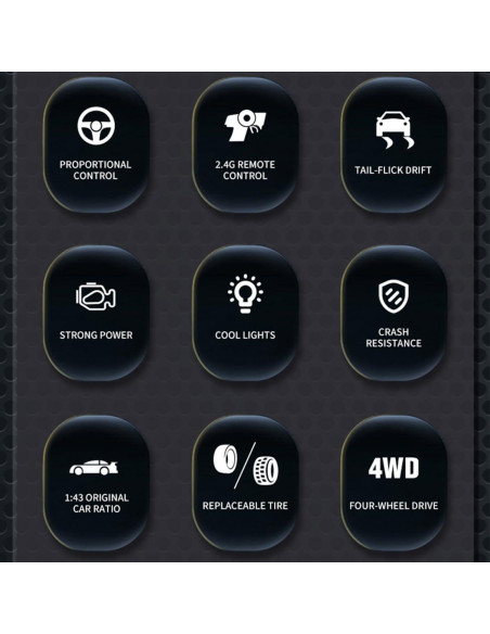 Coche Drift RC 1/43 Funnyndiy Plata 15 KM/H RTR