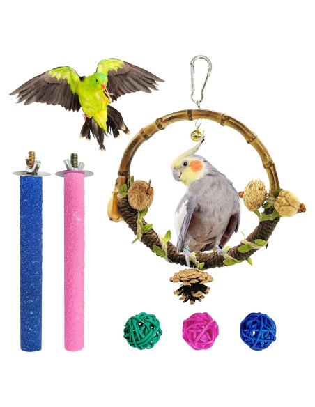 Columpio para Aves Hamiledyi con 6 Accesorios para Loros
