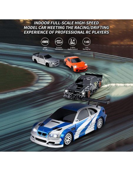 Coche Drift RC 1/43 Funnyndiy Plata 15 KM/H RTR