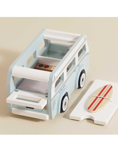 Furgoneta de Vacaciones de Madera Le Toy Van con Surf