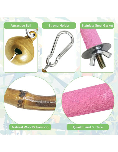 Columpio para Aves Hamiledyi con 6 Accesorios para Loros