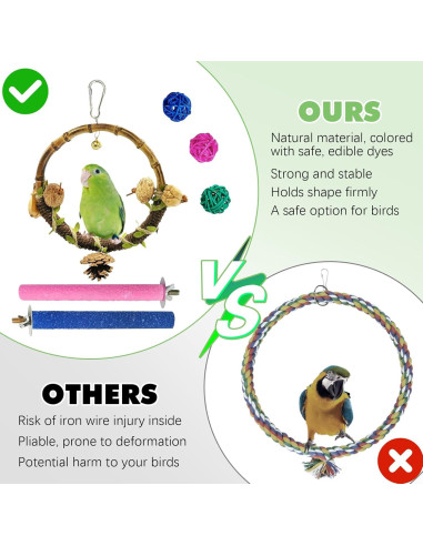 Columpio para Aves Hamiledyi con 6 Accesorios para Loros