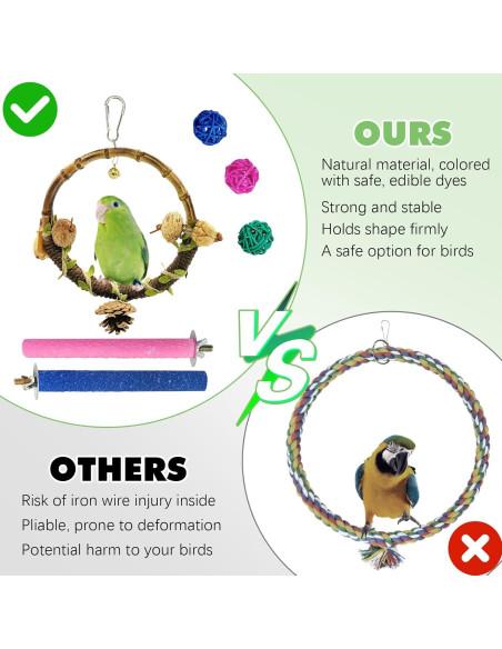 Columpio para Aves Hamiledyi con 6 Accesorios para Loros