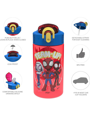 Botella de Agua para Niños Zak Spider-Man 2-Pack 500ml