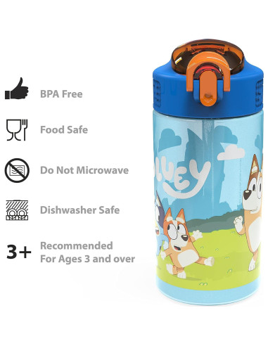 Botellas de Agua Bluey 2pk Zak Designs 473ml a Prueba de Fugas