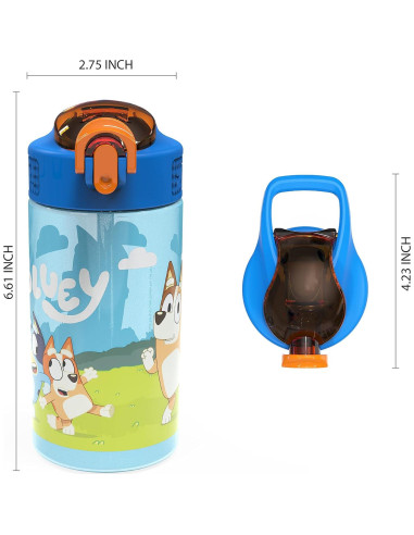 Botellas de Agua Bluey 2pk Zak Designs 473ml a Prueba de Fugas