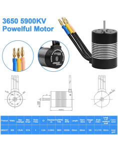 Motor Brushless 3650 5900KV + ESC 120A para Coche RC 2