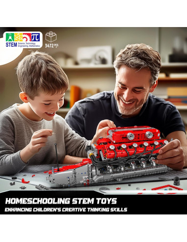 Kit Motor V12 Mould King 3472 Piezas para Adultos