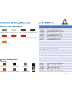 Italeri Kit Modelo Harley Davidson WLA 750 Militar 1:9 2
