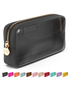 Bolsa de Cosméticos Transparente Embla Pequeña Negra 12.7cm