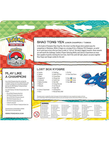 Baraja Campeonato Mundial Pokémon 2023 Shao Tong Yen 60 cartas