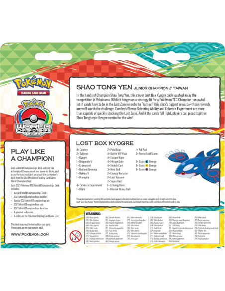 Baraja Campeonato Mundial Pokémon 2023 Shao Tong Yen 60 cartas