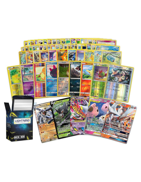 Lote de 100 cartas Pokémon con ultra raras + caja LCC Lote de 100 cartas Pokémon con ultra raras + caja LCC