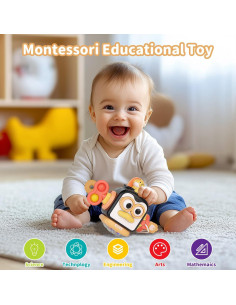 Juguete Montessori OSIMILY Cubo Sensorial 6 Paneles 1 Año 2