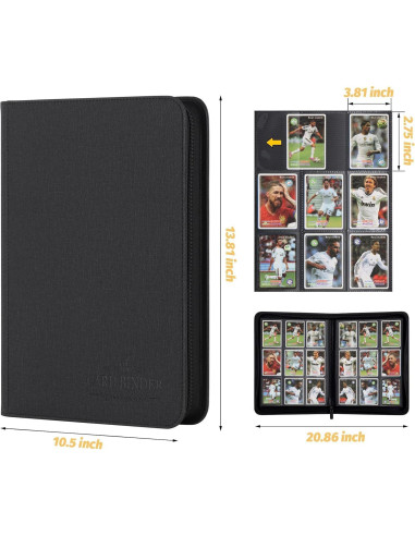 Carpeta de Tarjetas Foalgo 540 Bolsillos Negro Clásico