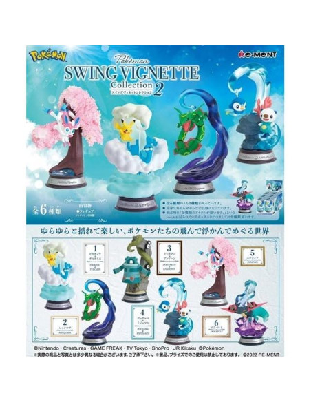 Colección Vignettes Swing Re-ment Pokémon 6 Piezas PVC
