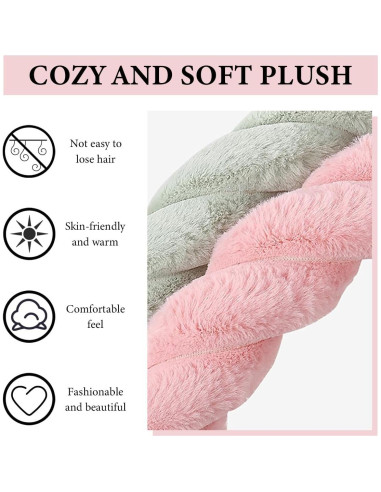 Cubierta de Volante de Auto MUQIDA Peluda 38 cm Rosa