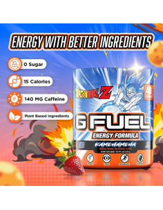 G Fuel Polvo Energético Dragon Ball Z Sabor Fresa Lychee 280g 2