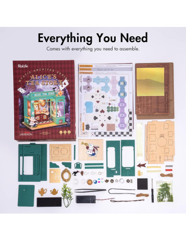 Kit Casa Miniatura Rolife Alicia con LED 21.5x17.8x19.1 cm