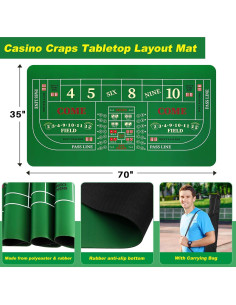 Juego de Mesa de Craps Leyndo IFS2258 con Tapete y Dados 2