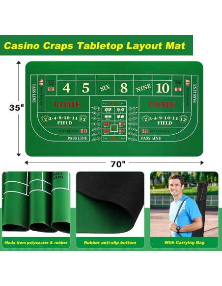 Juego de Mesa de Craps Leyndo IFS2258 con Tapete y Dados
