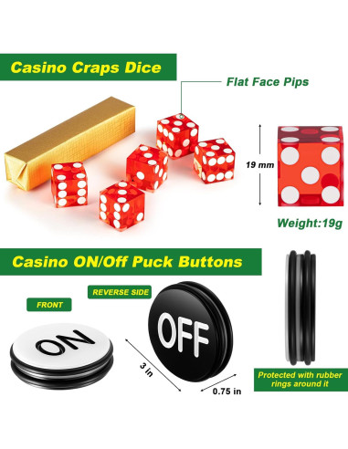 Juego de Mesa de Craps Leyndo IFS2258 con Tapete y Dados