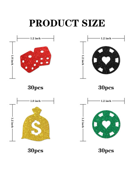 Confeti de Dólar Brillante INNORU 120pcs Decoración Fiesta