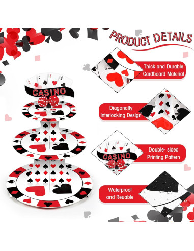 Soporte para Cupcakes 3 Niveles Tanlade Casino 39 cm